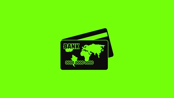 Εικονίδιο πιστωτικής κάρτας κινούμενα σχέδια — Αρχείο Βίντεο