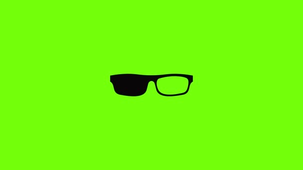 Medical eyeglasses icon animation — Stock Video