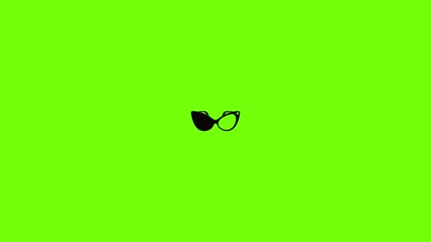 Fashion eyeglasses icon animation — Stok video