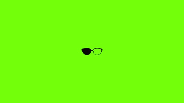 Lens of eyeglasses icon animation — Stock Video