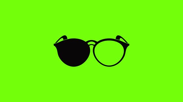 Plastic eyeglasses icon animation — Stockvideo