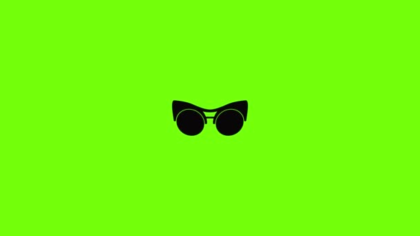 Black eyeglasses icon animation — Stockvideo