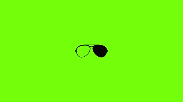 Oval eyeglasses icon animation — Stock Video