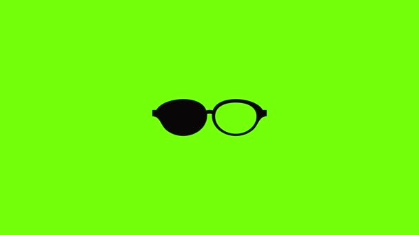 Accessory spectacles icon animation — Stockvideo