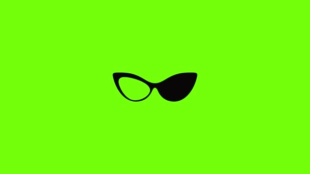 Spectacles without diopters icon animation — Stockvideo