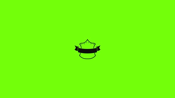 Badge king pictogram animatie — Stockvideo