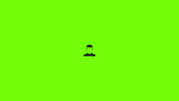 Man avatar pictogram animatie — Stockvideo