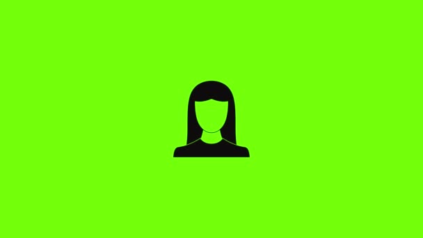 Vrouw avatar pictogram animatie — Stockvideo
