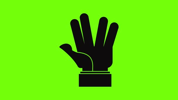 Hand hello icon animation — Stockvideo