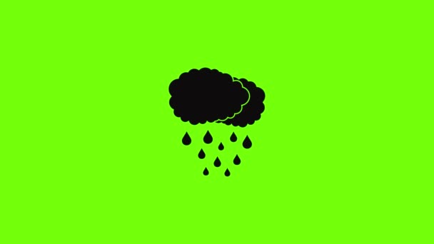 Animace ikon oblačného deště — Stock video