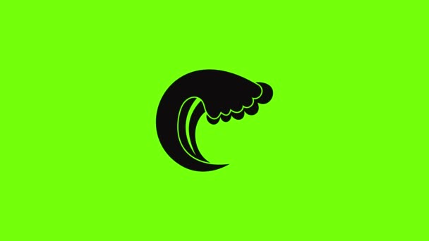 Wave water summer icon animation — 图库视频影像