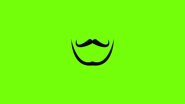 Mustache and beard icon animation — Stock Video