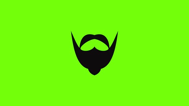 Duże wąsy i animacja ikony brody — Wideo stockowe