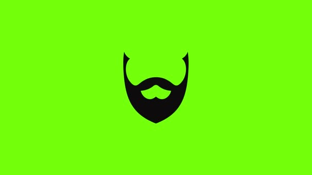 Elegante barba icono de animación — Vídeos de Stock