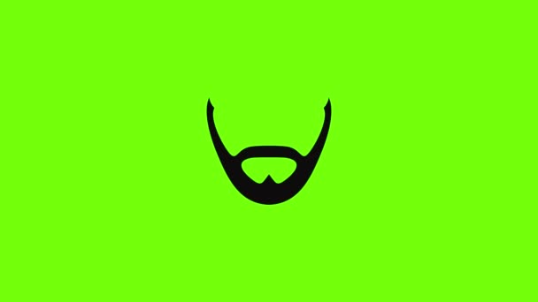 Animacja ikony brody i wąsów — Wideo stockowe
