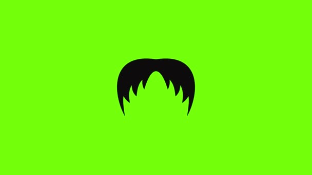 Head hair icon animation — ストック動画