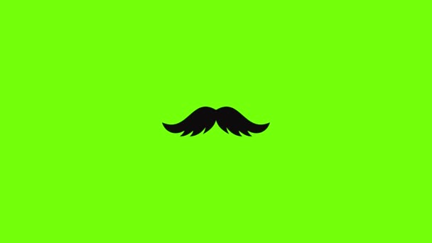 Animación icono de bigote artificial — Vídeos de Stock