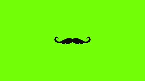Curly mustache icon animation — Stok video