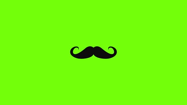 Animación icono bigote pesado — Vídeos de Stock