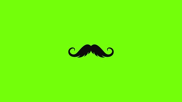 Fluffy mustache icon animation — 图库视频影像