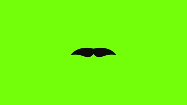 Bred mustasch ikon animation — Stockvideo