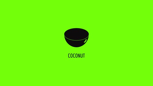 Coconut icon animation — Stock Video