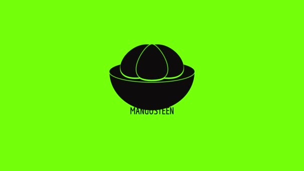 Animação ícone mangostão — Vídeo de Stock