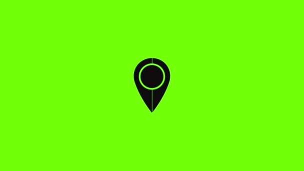 Map pin icon animation — Stock Video