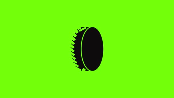 Um ícone de pneu animação — Vídeo de Stock