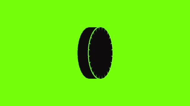 Turning tire icon animation — Stock Video