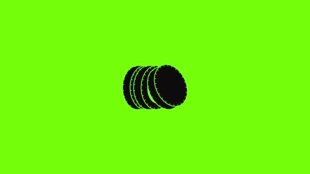 Pile of tire icon animation — Stock Video