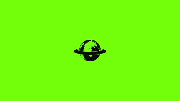 Rond de aarde pictogram animatie — Stockvideo