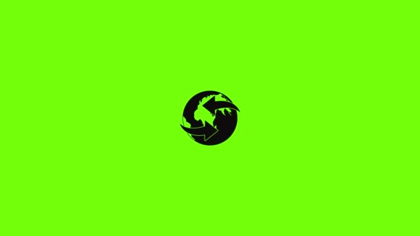 Mozgó Föld ikon animáció — Stock videók