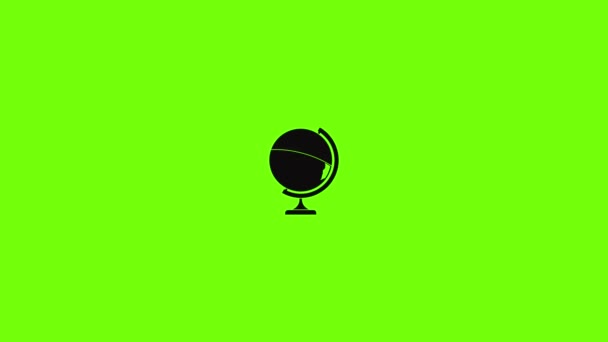 Geographic planet icon animation — Stock Video