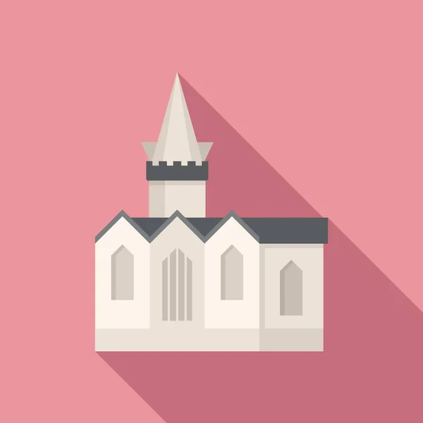 Catholic church icon flat vector. Building wedding — 스톡 벡터
