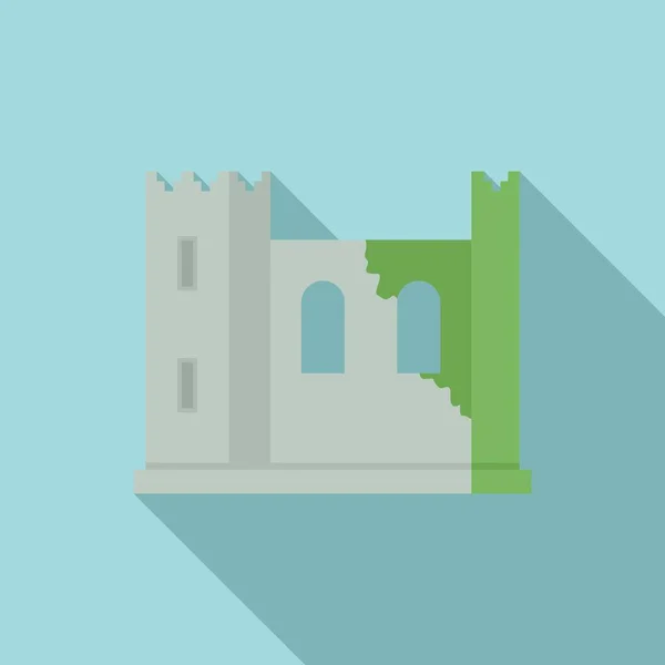 Ireland fortress icon flat vector. Dublin castle — 스톡 벡터