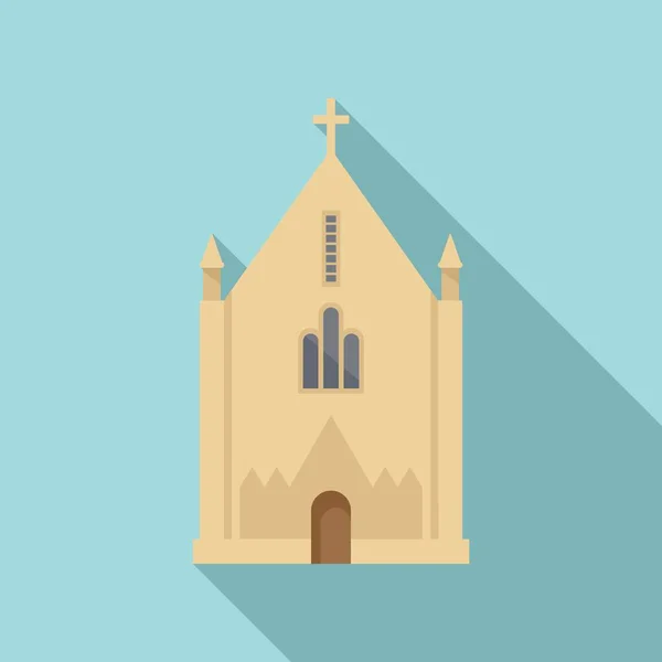 Icono de iglesia irlandesa vector plano. Cruz de Irlanda iglesia — Archivo Imágenes Vectoriales