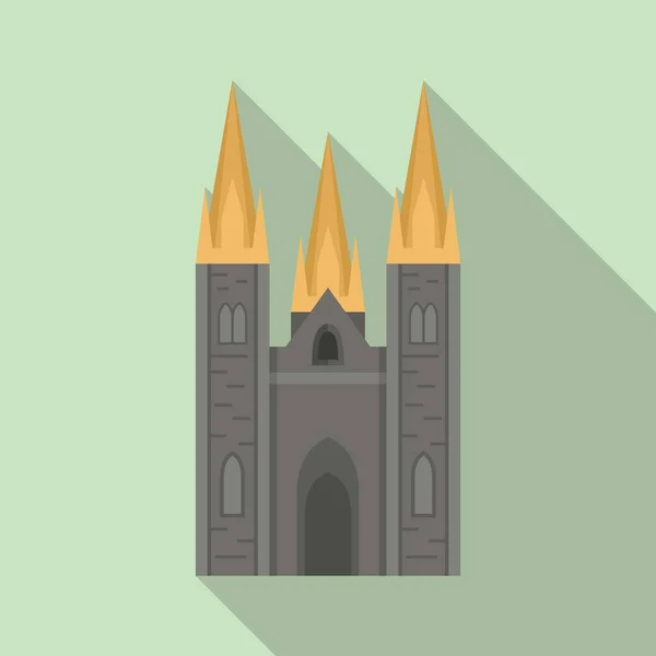 Irish castle icon flat vector. Ireland dublin landmark — 스톡 벡터