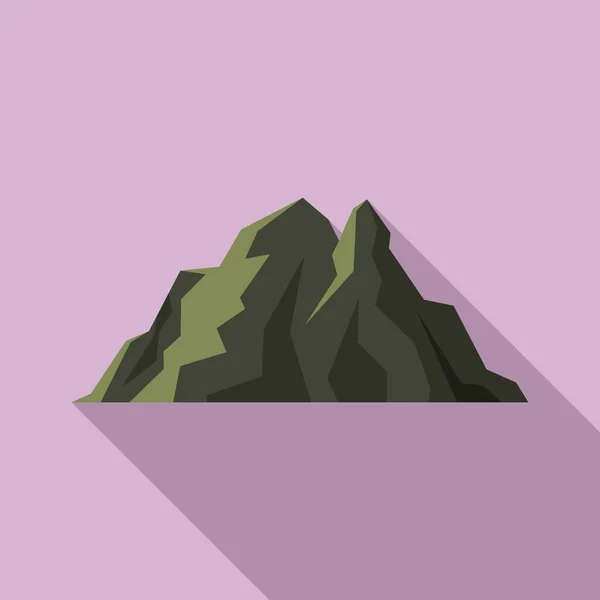 Ireland mountain icon flat vector. Ocean cliff — Stok Vektör