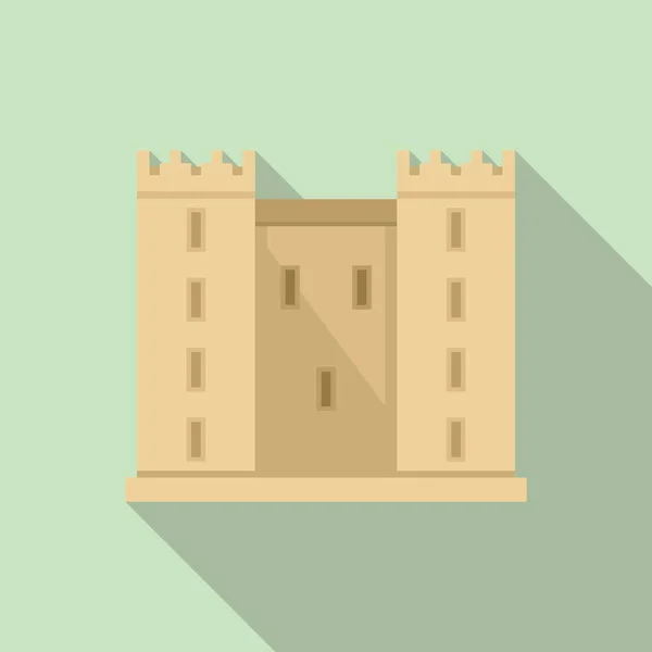 Castle facade icon flat vector. Old medieval castle — 스톡 벡터