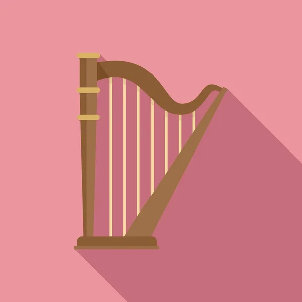 Irish harp icon flat vector. Music celtic instrument — Stok Vektör