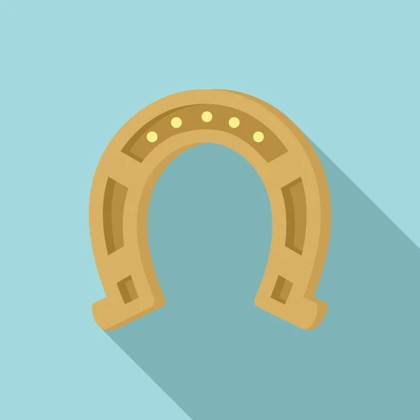 Luck horseshoe icon flat vector. Good charm horseshoe — Stock Vector