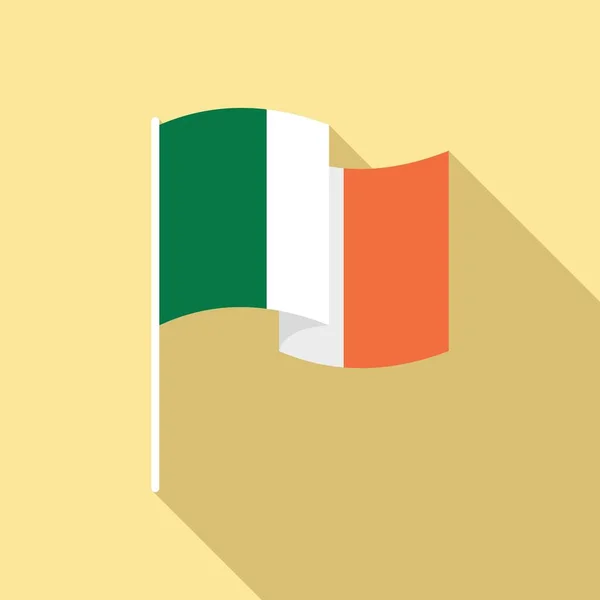 Ícone da bandeira da Irlanda vetor plano. Bandeira da República Irlandesa — Vetor de Stock