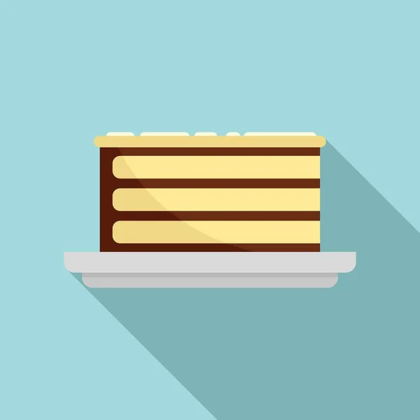 Slovenian cake icon flat vector. Slice of cake — Image vectorielle