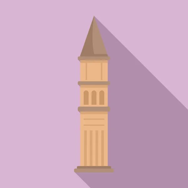 City tower icon flat vector. Landscape building — 스톡 벡터