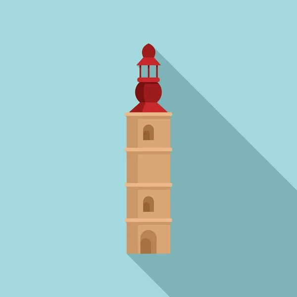 Antiguo icono de la torre vector plano. Pared del castillo — Vector de stock