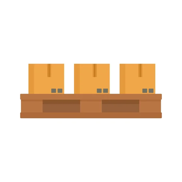 Parcels on pallet icon flat isolated vector — Stock Vector