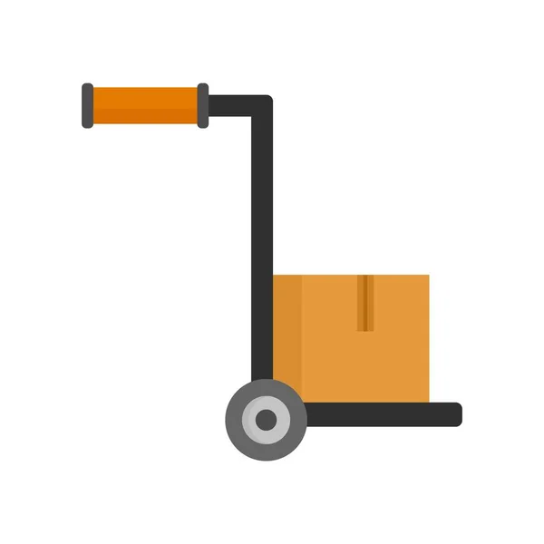 Hand paket vagn ikon platt isolerad vektor — Stock vektor