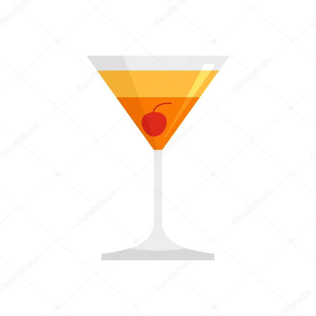 Beach cocktail icon flat isolated vector