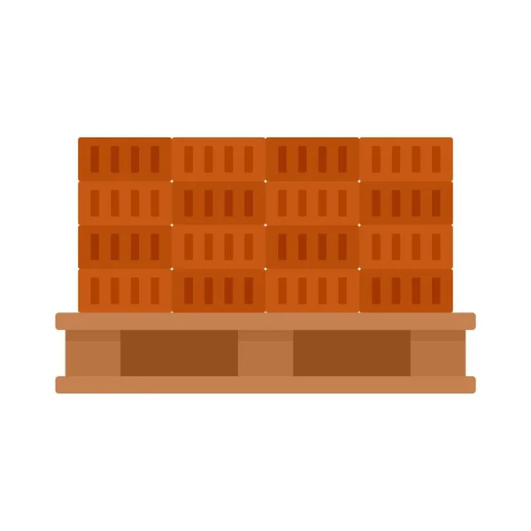 Bricks on pallet icon flat isolated vector — Stock Vector